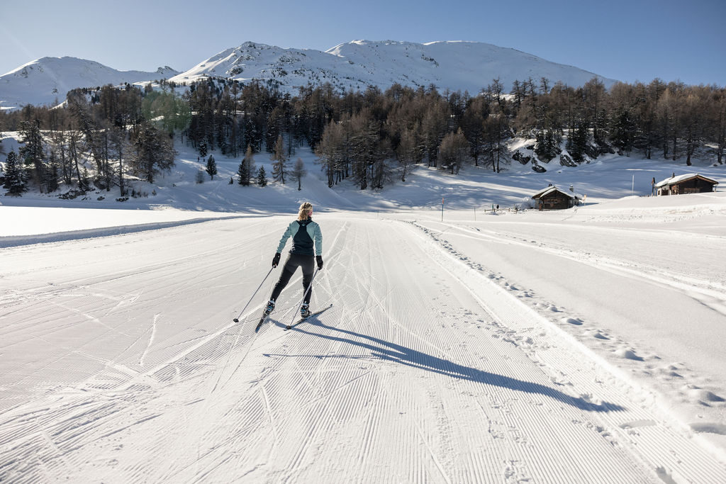 Cross-country skiing on the plateau