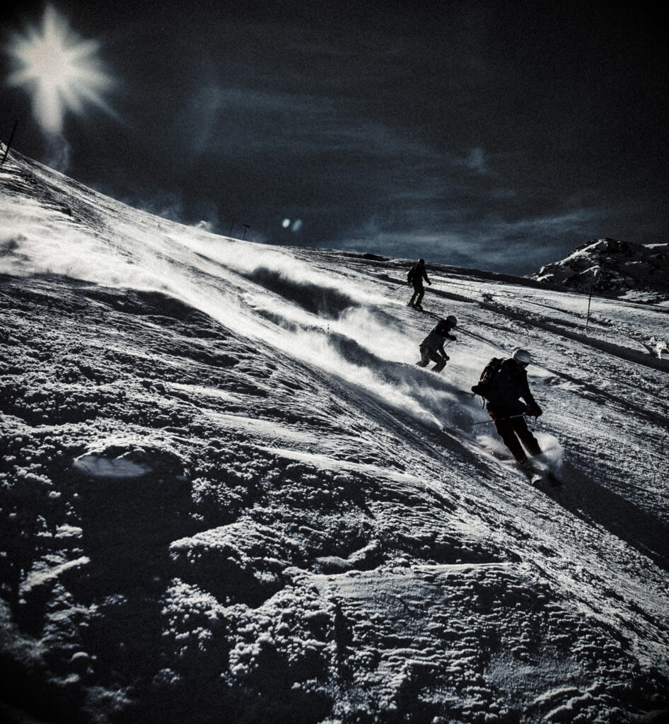 Night skiing and a ride in the piste basher