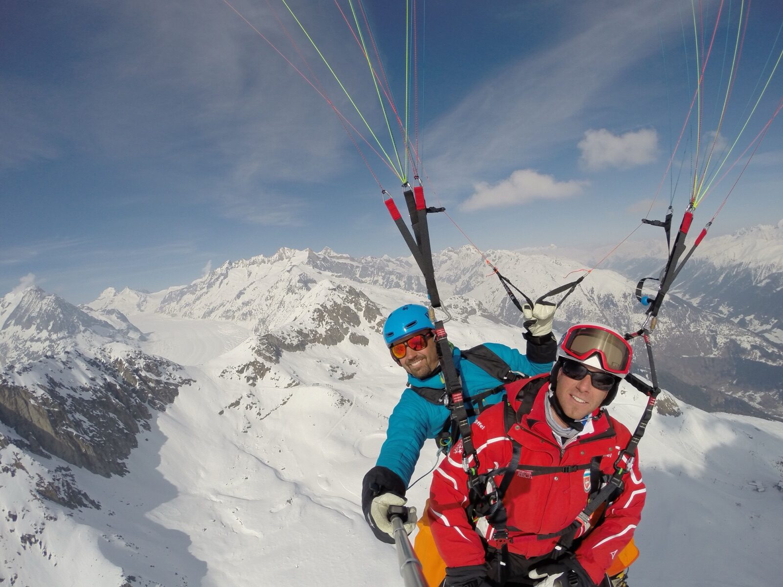 Tandem paragliding flight