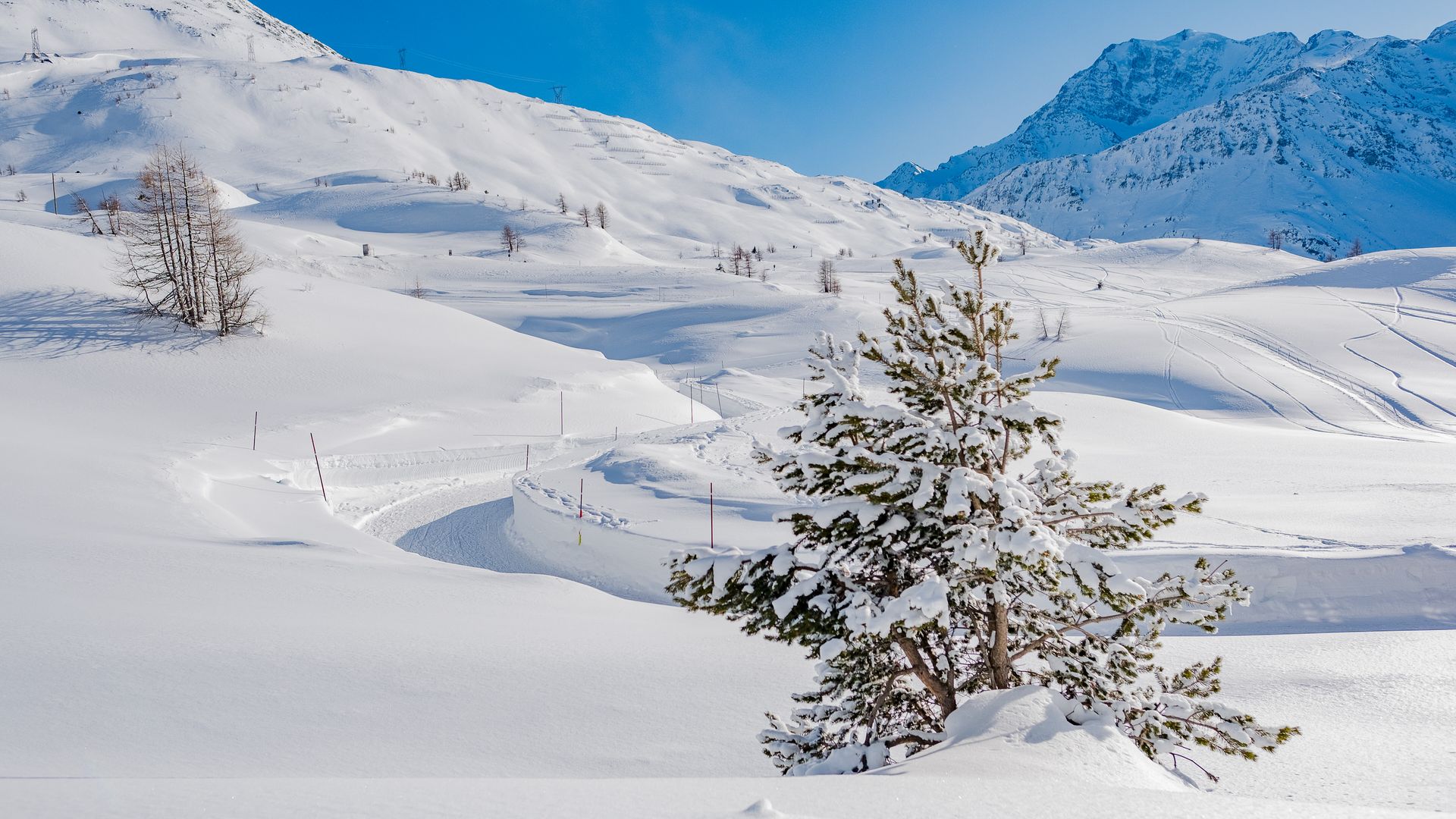 Simplon Pass snowshoe trail